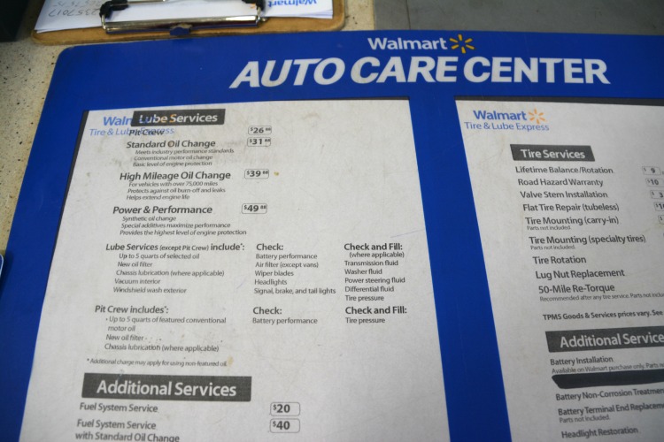 Walmart oil change coupons deals