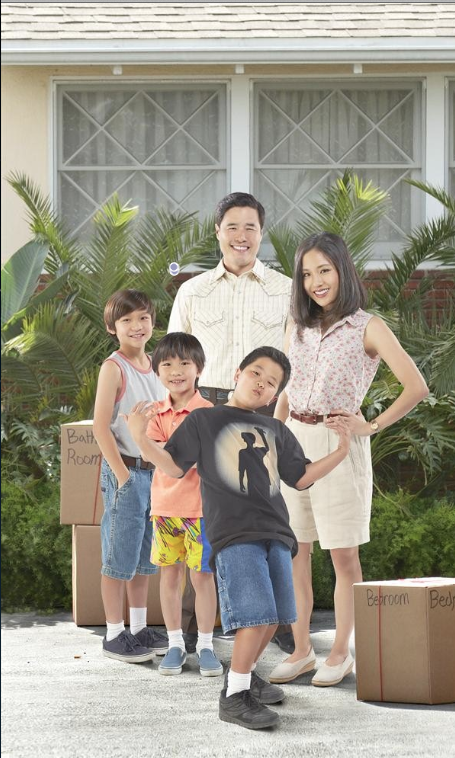 "Fresh Off the Boat" stars Forrest Wheeler as Emery, Ian Chen as Evan, Randall Park as Louis, Hudson Yang as Eddie and Constance Wu as Jessica. (ABC/Kevin Foley)