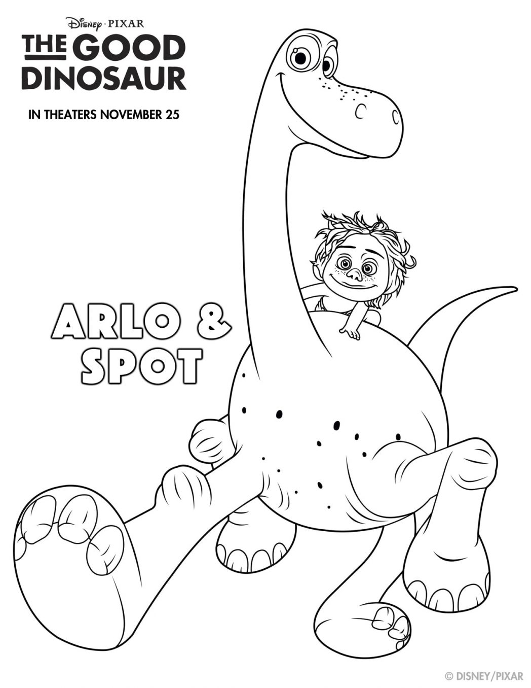 Download THE GOOD DINOSAUR Coloring Sheets and Fun!!