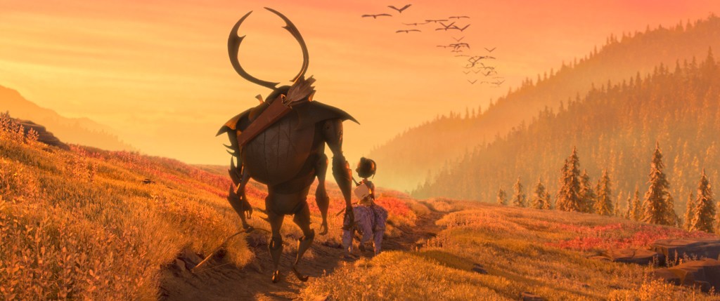 (l-r.) Beetle, Kubo, and Monkey emerge from the Forest and take in the beauty of the landscape in animation studio LAIKA’s epic action-adventure KUBO AND THE TWO STRINGS, a Focus Features release. Credit: Laika Studios/Focus Features