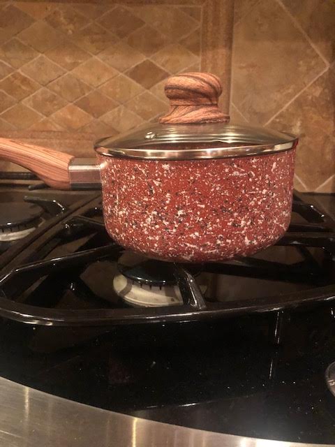 Art of Cooking 3 Quart Granite Saucepan Canyon Red