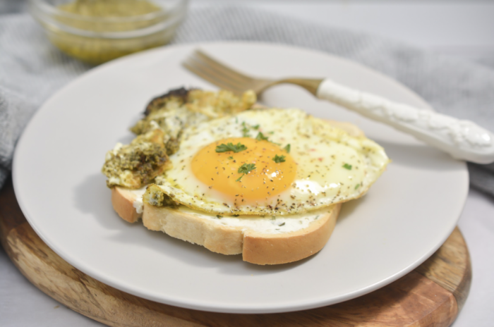 Keto Pesto Egg Toast Recipe- The Best Keto EggLoaf! 