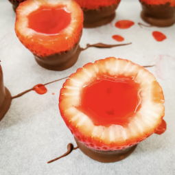 Chocolate Covered Strawberry Jello Shots Recipe!